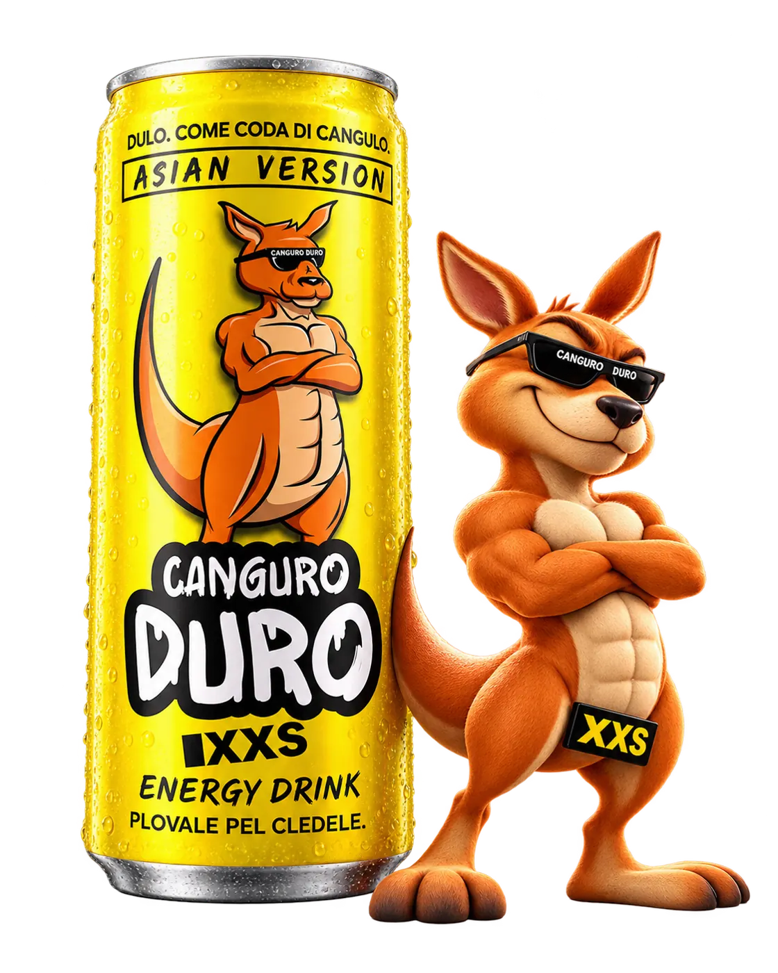 Lattina Canguro Duro Asian Version con il canguro mascotte